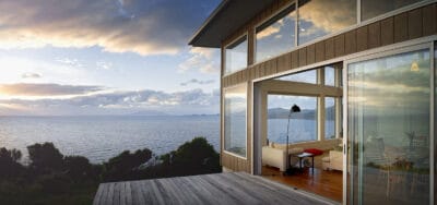 Decks and views stretching out towards Little Barrier Island and the Broken Islands 