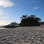 View of Memory Rock on Medlands beach Great Barrier Island