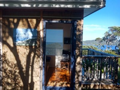 Aotea holistic massage view over Tryphena from the studio 