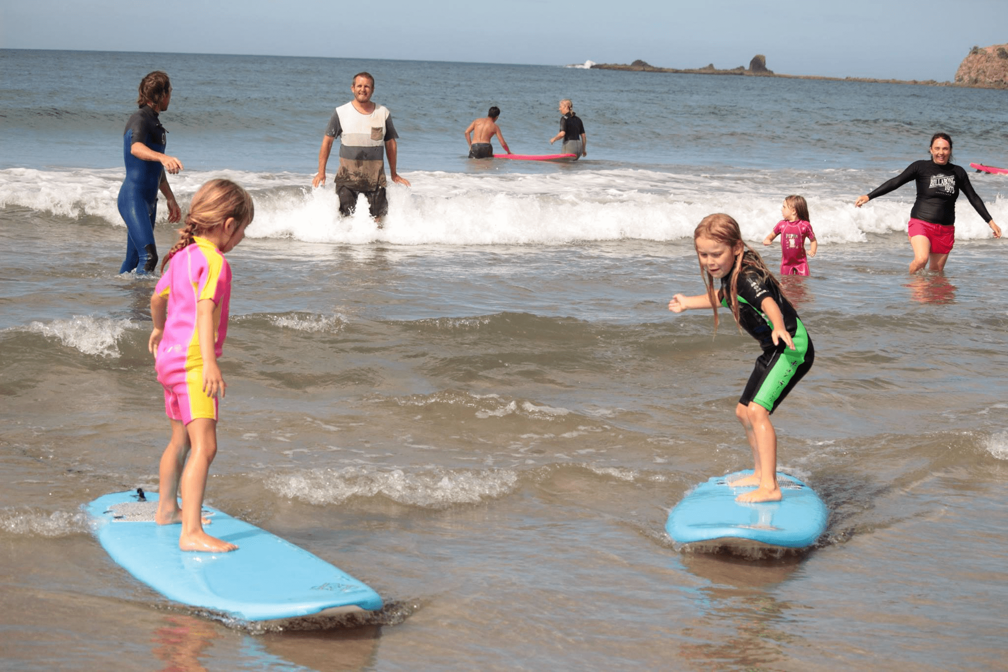 Aotea Board riders children learning to surf Medlands